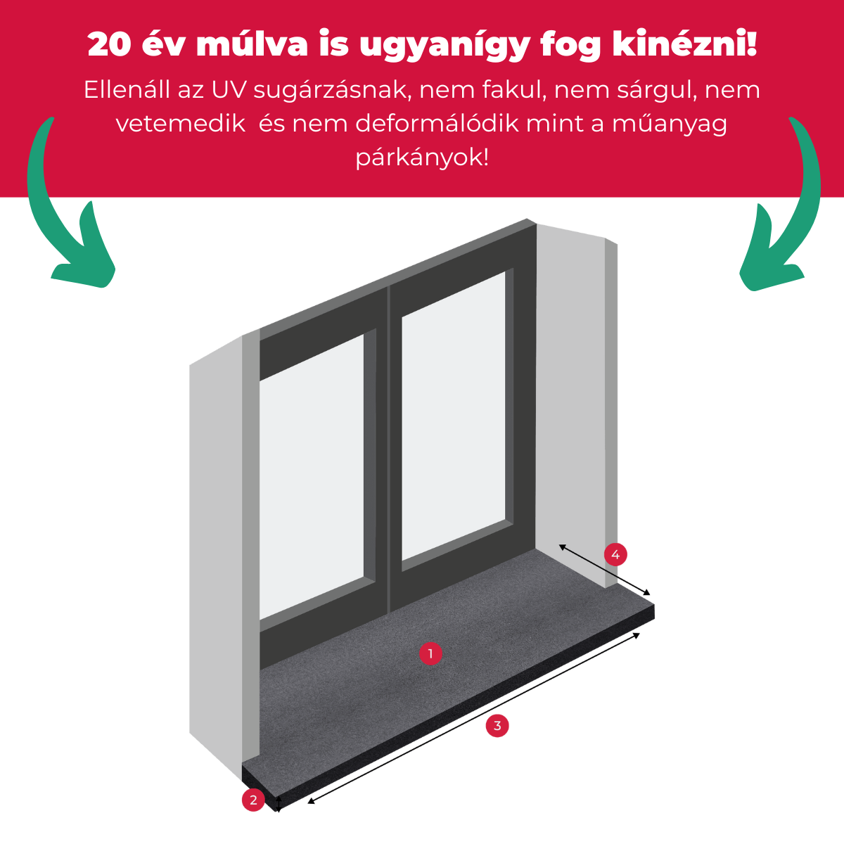 Padan Dark Gránit - kőpárkány - Image 2