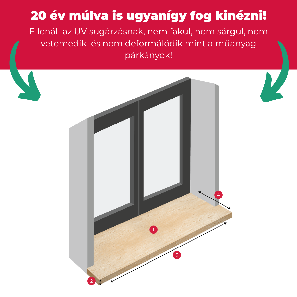 Római travertin mészkő - kőpárkány - Image 2