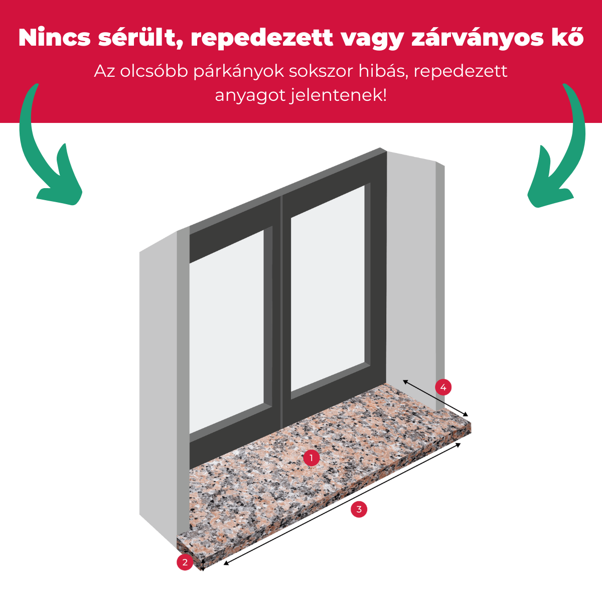 Rosa Porino gránit - kőpárkány - Image 2