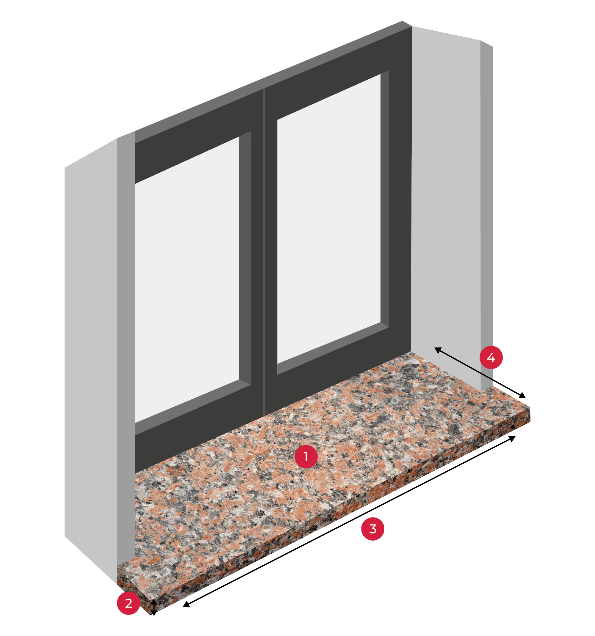 Maple Red gránit - kőpárkány - Image 2