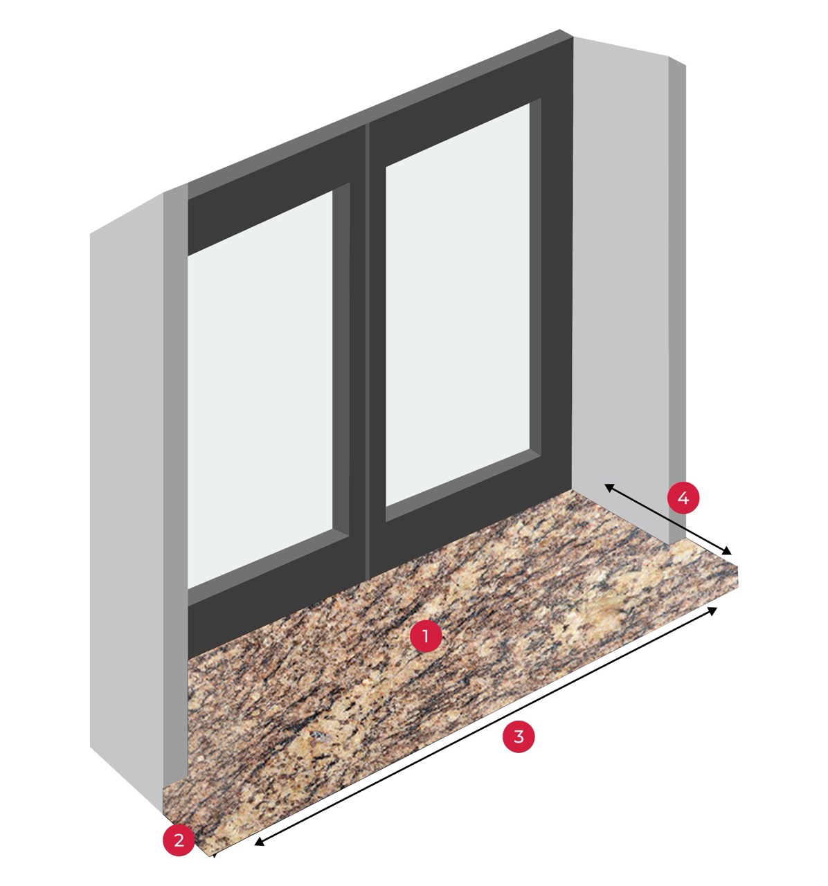 Giallo California gránit - kőpárkány - Image 2